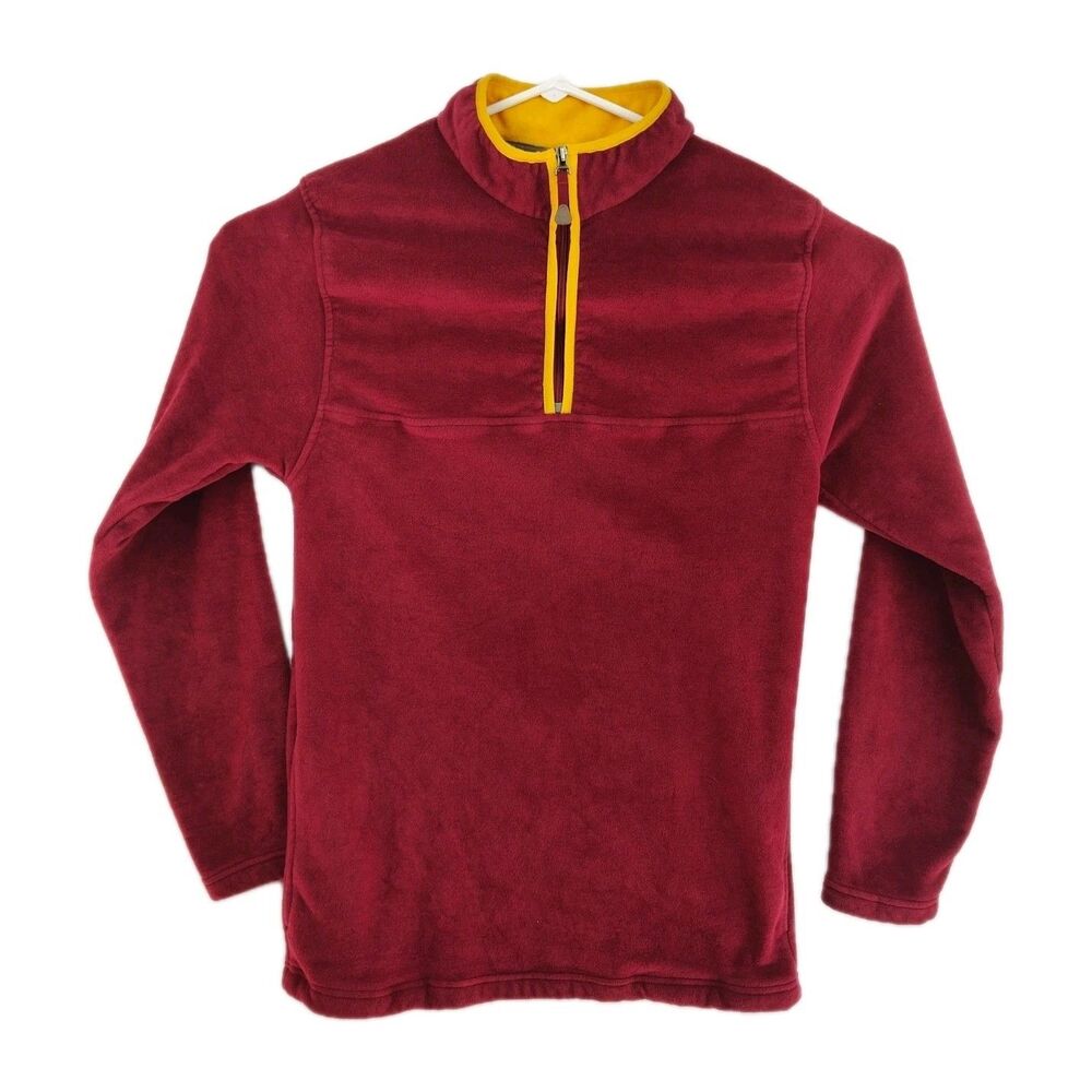 Foot Locker men's 1/4‎ zip 3XL pullover sweatshirt, burgundy & gold, pockets
